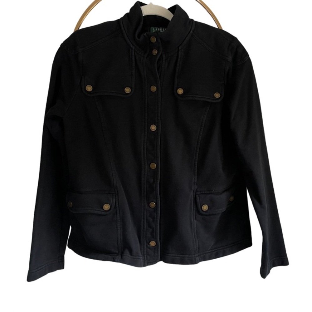 Ralph Lauren Black Knit Military Style Jacket